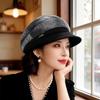 Fashionable Wool Mix Round Top Beret With Short Brim For Spring And Fall
