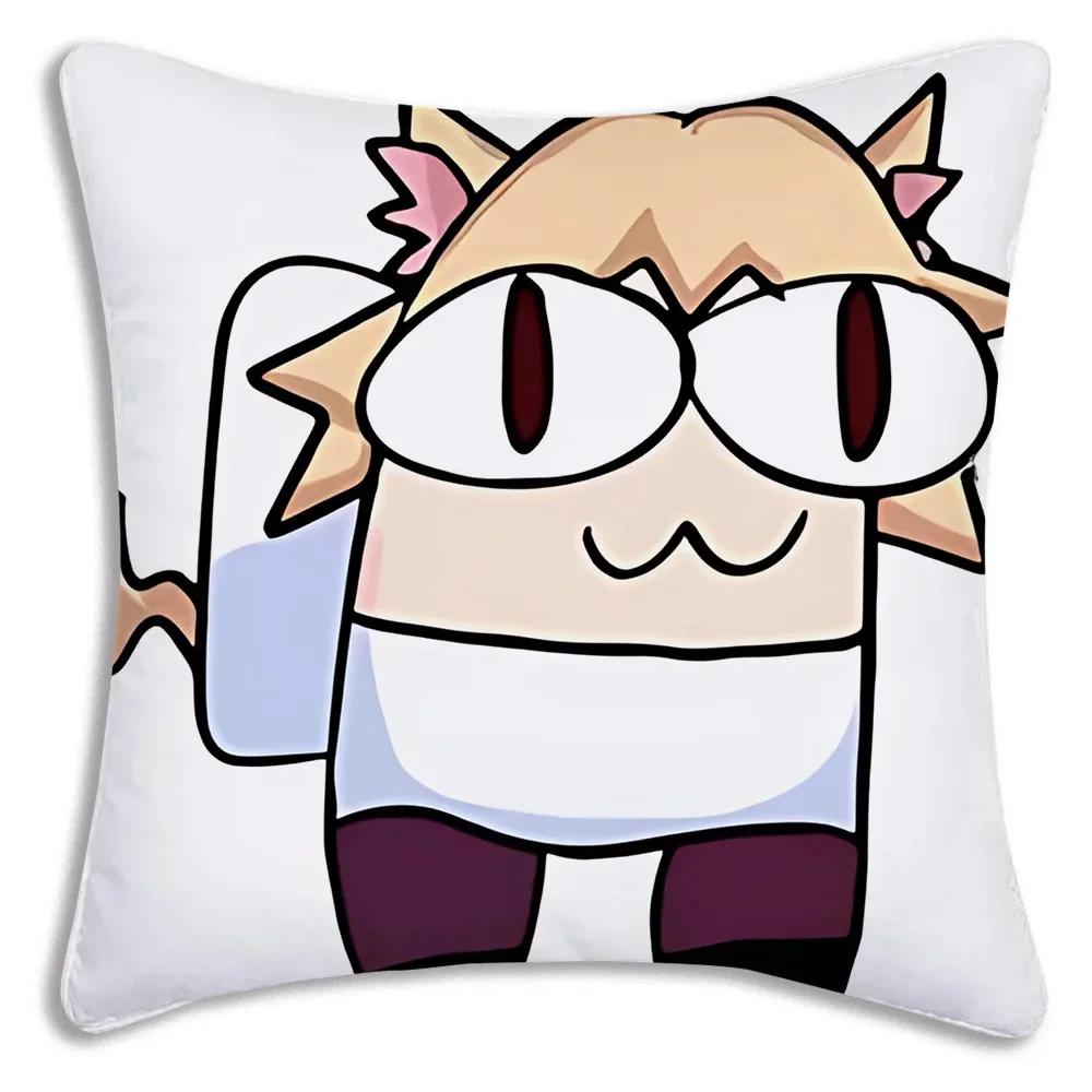 

Чехлы для подушек Neco Arc Funny Meme Kawaii, мультяшный диван, декоративный домашний чехол с двухсторонней печатью, короткая плюшевая милая наволочка 40x40cm