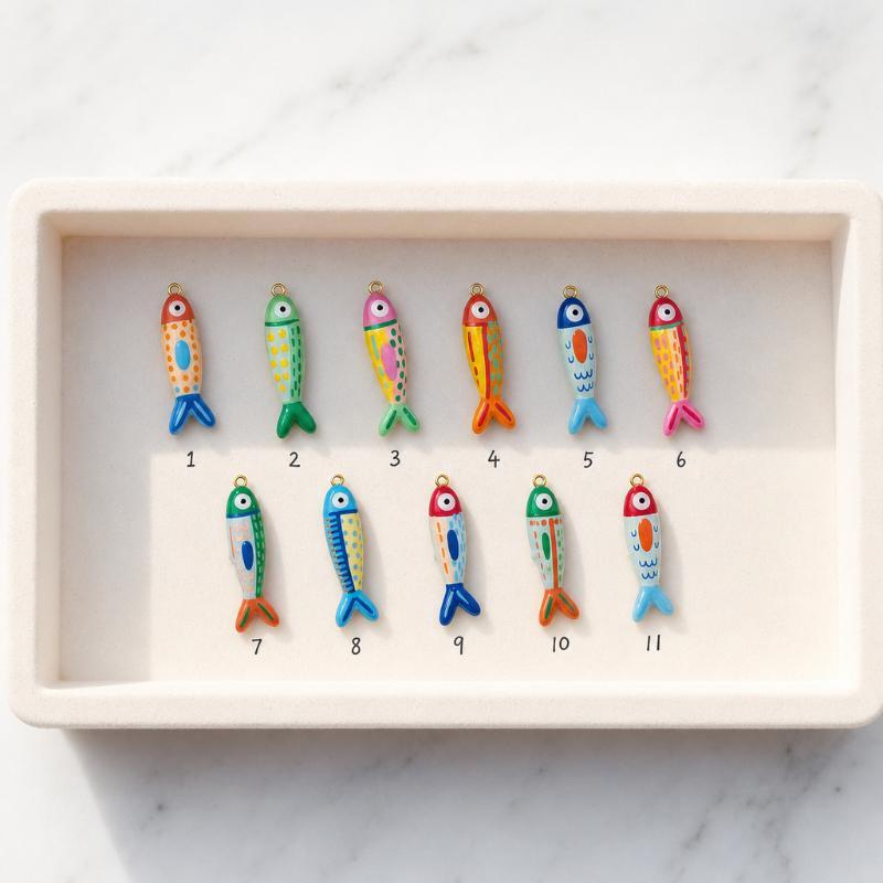 Kawaii Tropical Fish Charms Assorted Vivid Colors Pendants for DIY Earrings Bracelets Necklaces Kids Handcraft Jewelry Making