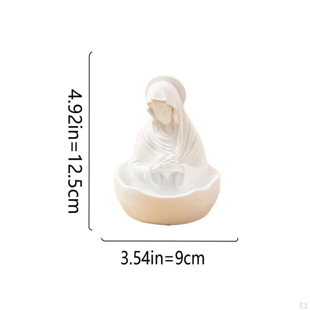 Saint Statue Tray StoneLike Finish Nordic Resin Jewelry Holder Decorative Angel Dish