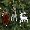 Christmas Reindeer Pendant: Glittering Flocked Ornament for Trees