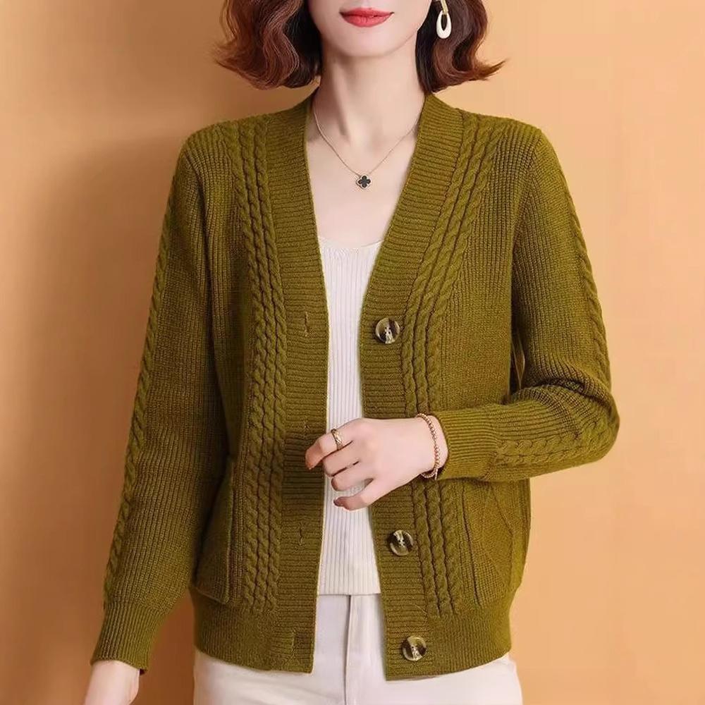 Pullover Strickjacke Damen Kurz Herbst und Winter Oberbekleidung Mode Gestrickte Kleine Jacke Lockeres und Dünnes Oberteil