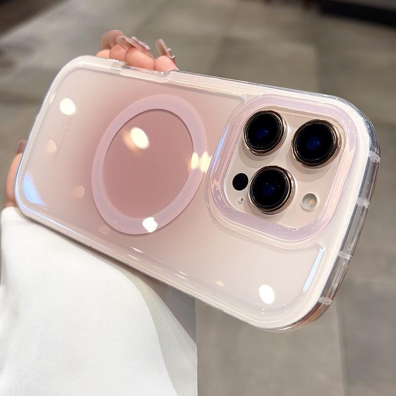 

for Magsafe Gradient Hand Wrist Strap Case for iPhone 17 16 15 14 Pro Max 12 13 Magnetic Lanyard Color Contrast Shockproof Cover iPhone 14