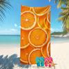 Orange Slice Print Large Microfiber Beach Towel, Soft Absorbent Sun Protection Lightweight Summer