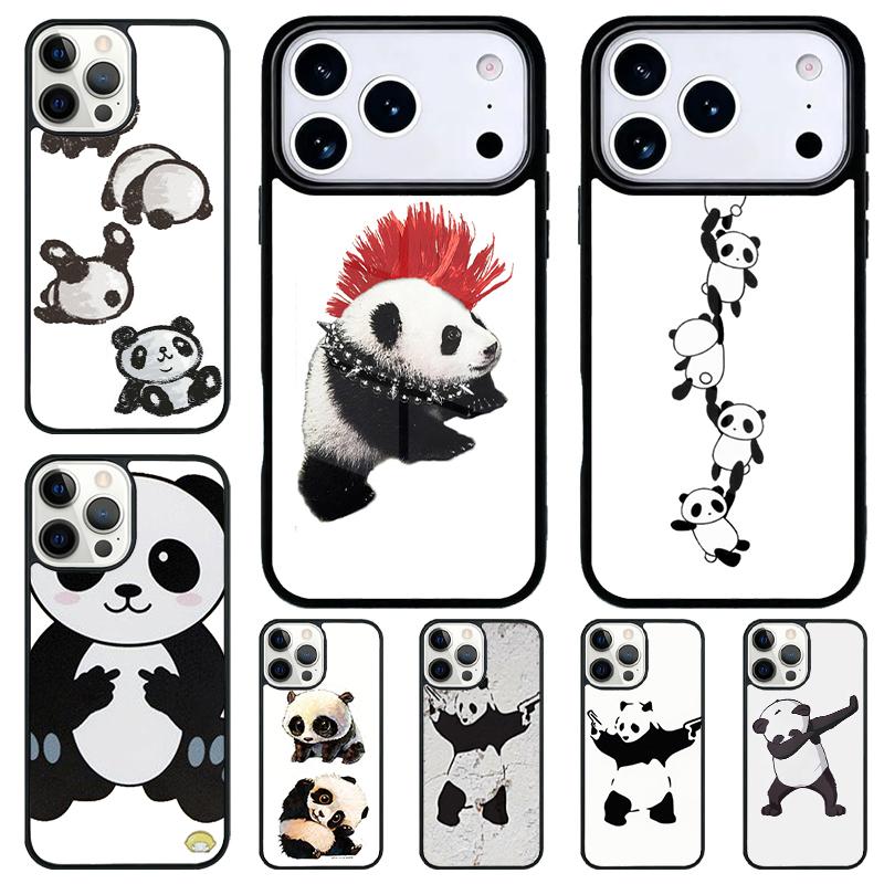Sött tecknad djur Panda Fodral för iPhone 17 Air 16 15 11 12 14 13 Pro Max Stötsäkert Skydd