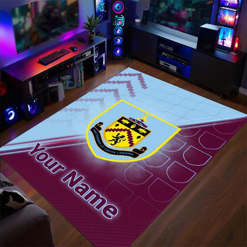 Crystal Velvet Rug Burnley Football Print Custom Name Text Floor Mat Home Decor