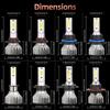 2pcs LED Bulbs Headlights H4 H7 High&Low Beam Lamps 25000LM 6000k white Light Super Brightness 60000hrs Lifespan Plug-N-Play