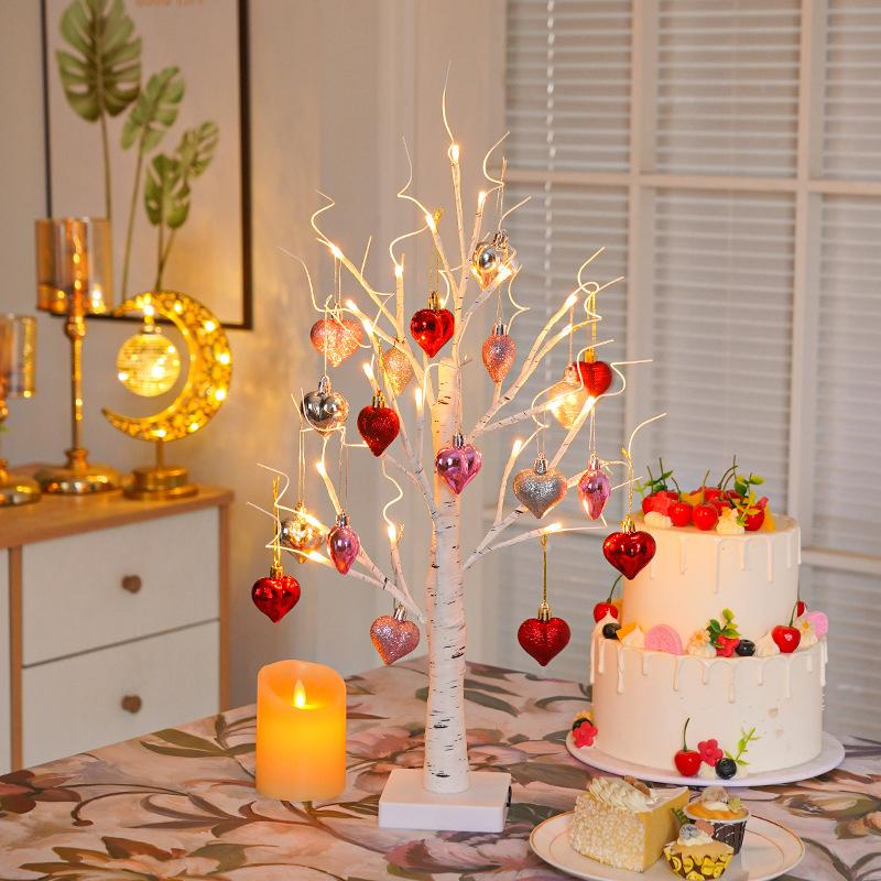 

Heart-Shaped Birch Tree Lamp Valentine S Day Gift Lamp Creative Night Light Room Decoration Lamp белый