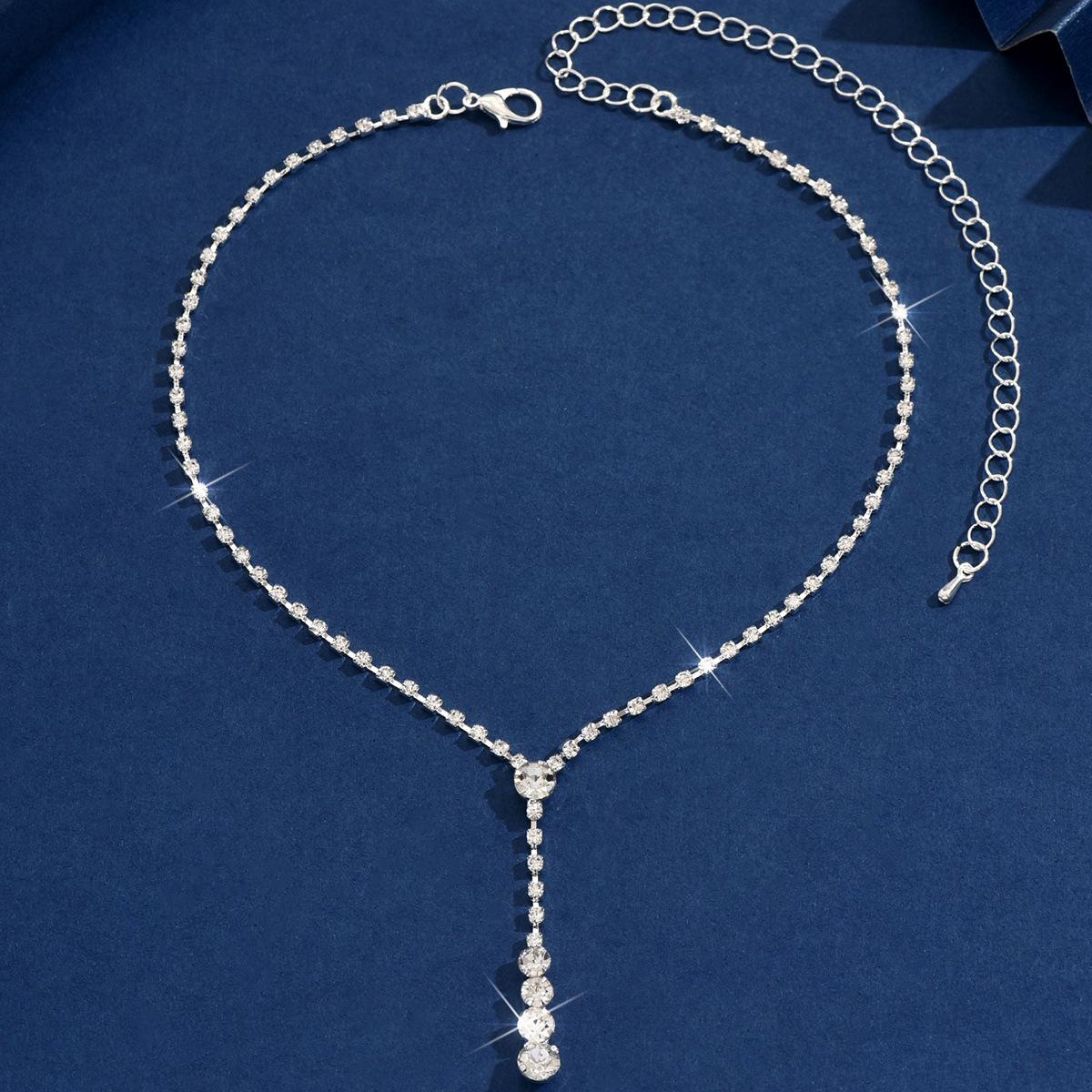 Мода Легкая Роскошь Простой Популярный Ювелирные Изделия Короткое Ожерелье Стразы Свадебные Женские Ювелирные Изделия