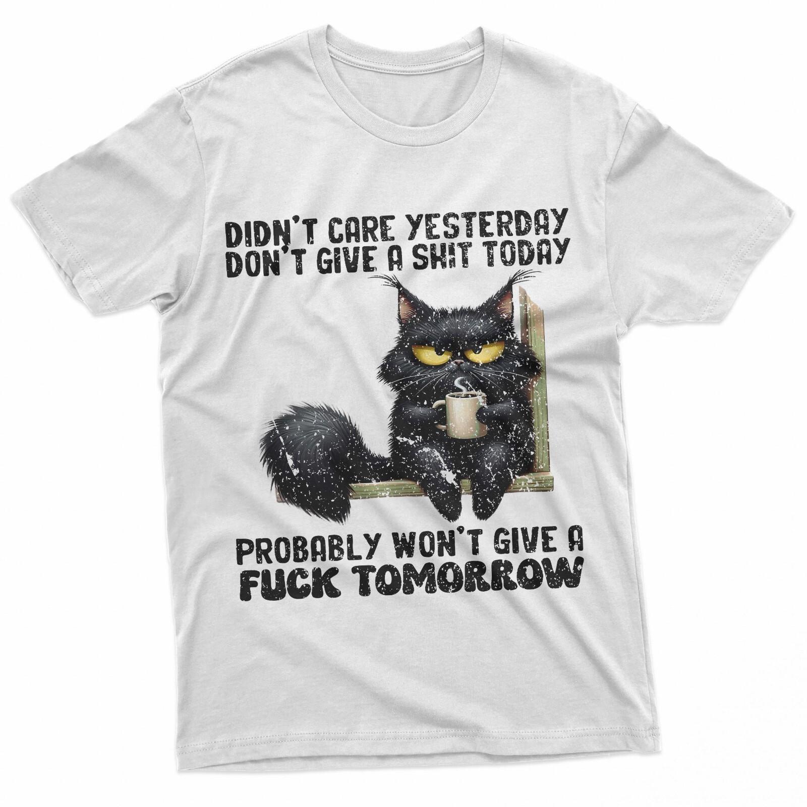 Cat Didnt Care Yesterday Dont Give A Shjt Today Probably T-Shirt S