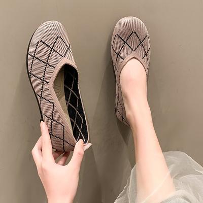 Scarpe da pescatore in rete bassa da donna 2025 nuove scarpe singole con suola spessa scarpe casual in maglia punta rotonda scollo basso scarpe fly-woven