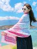 Summer Elegant Women Silk Scarf Beach Wrap Shawls Sweet Pink Floral Print Lady Sunscreen Bandana Hijab Mujer Boho Scarve Pareo