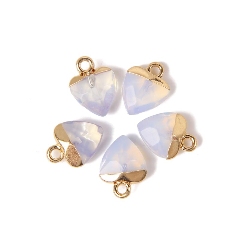 5pcs 10x13MM Natural Stone Faceted Heart Shape Pendant Charm Quartz Crystal Jewelry Accessorie For Making Earring Necklace