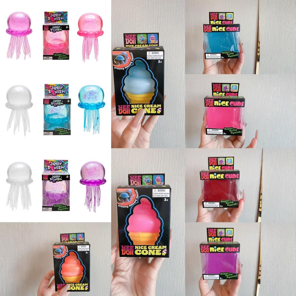 Quallenwürfel Quetschspielzeug Weiches Gelee Kneten Stressabbau Sensorisches Fidget NeeDoh Kinder Erwachsene Konzentration Antistress Angstspielzeug