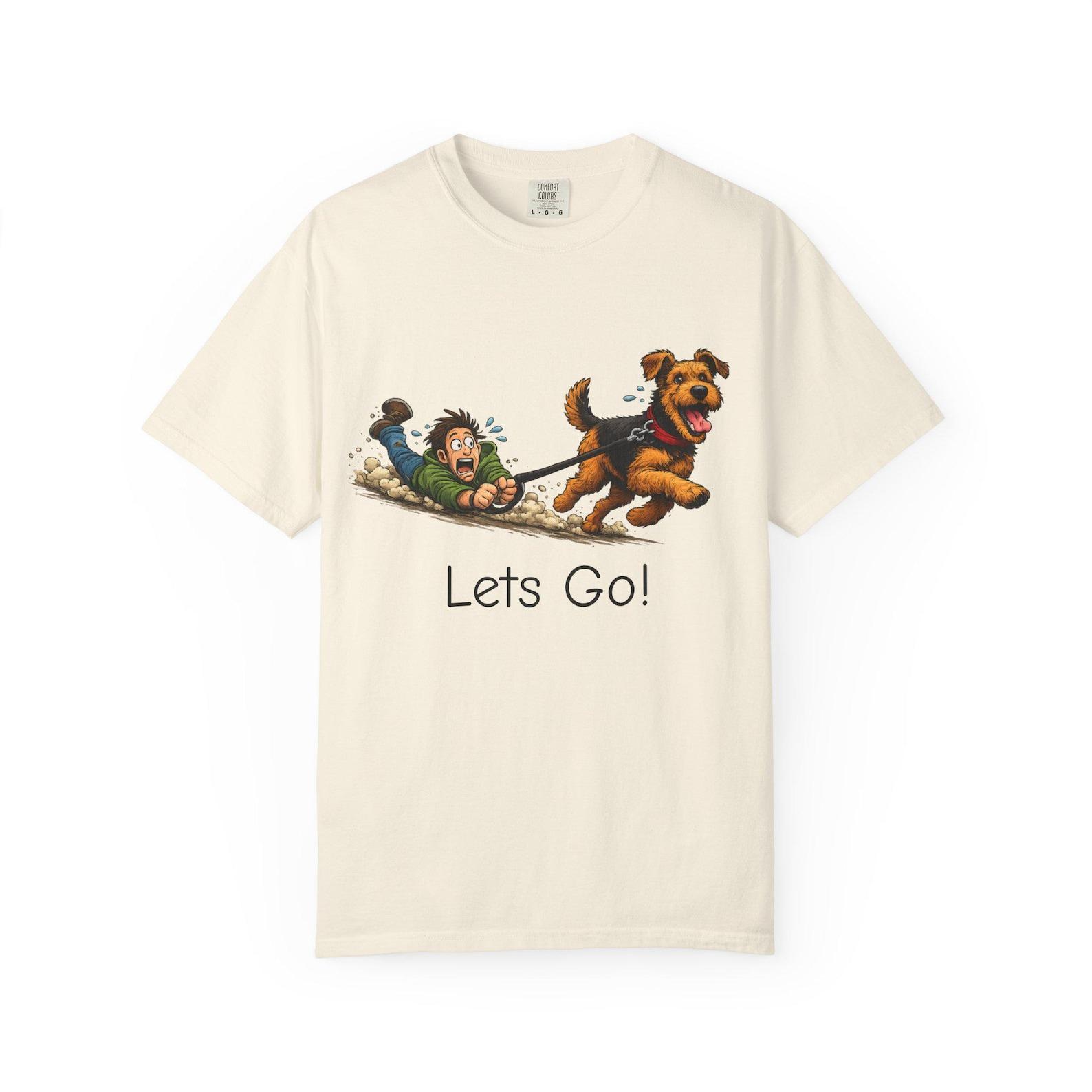 Airedale Terrier Dog Lover T shirt, Funny Cartoon Pet Dog Tee 3XL
