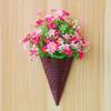 Plastic Imitation Rattan Hanging Flower Basket Simulation Flower Vase Pot  Indoor Decoration