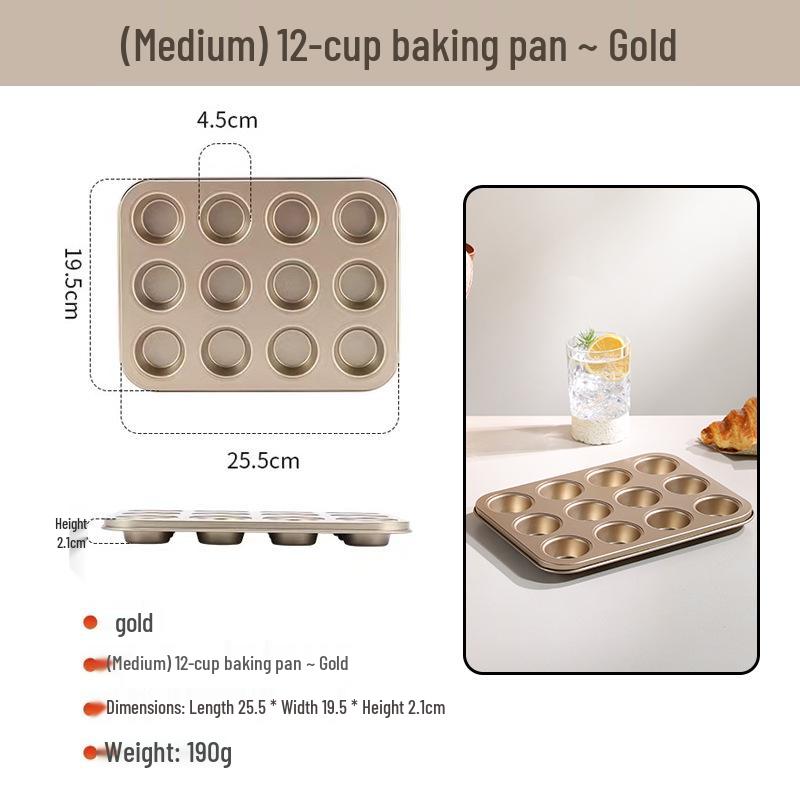 Non-stick Carbon Steel Muffin & Cake Mold (4/6/9/12 Cups)