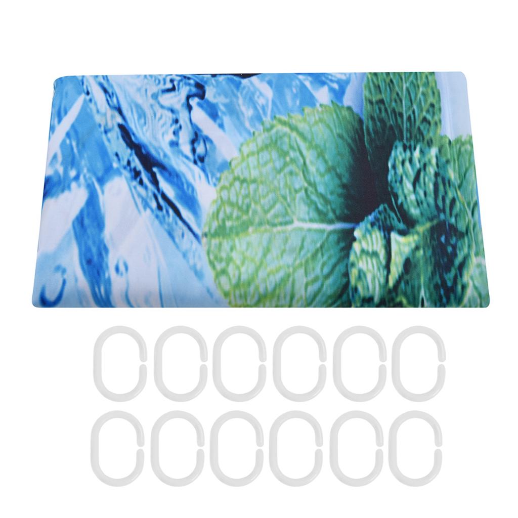 Bathroom Curtain with Hook Waterproof Elastic Hanging Shower Curtain for Home Bathtub