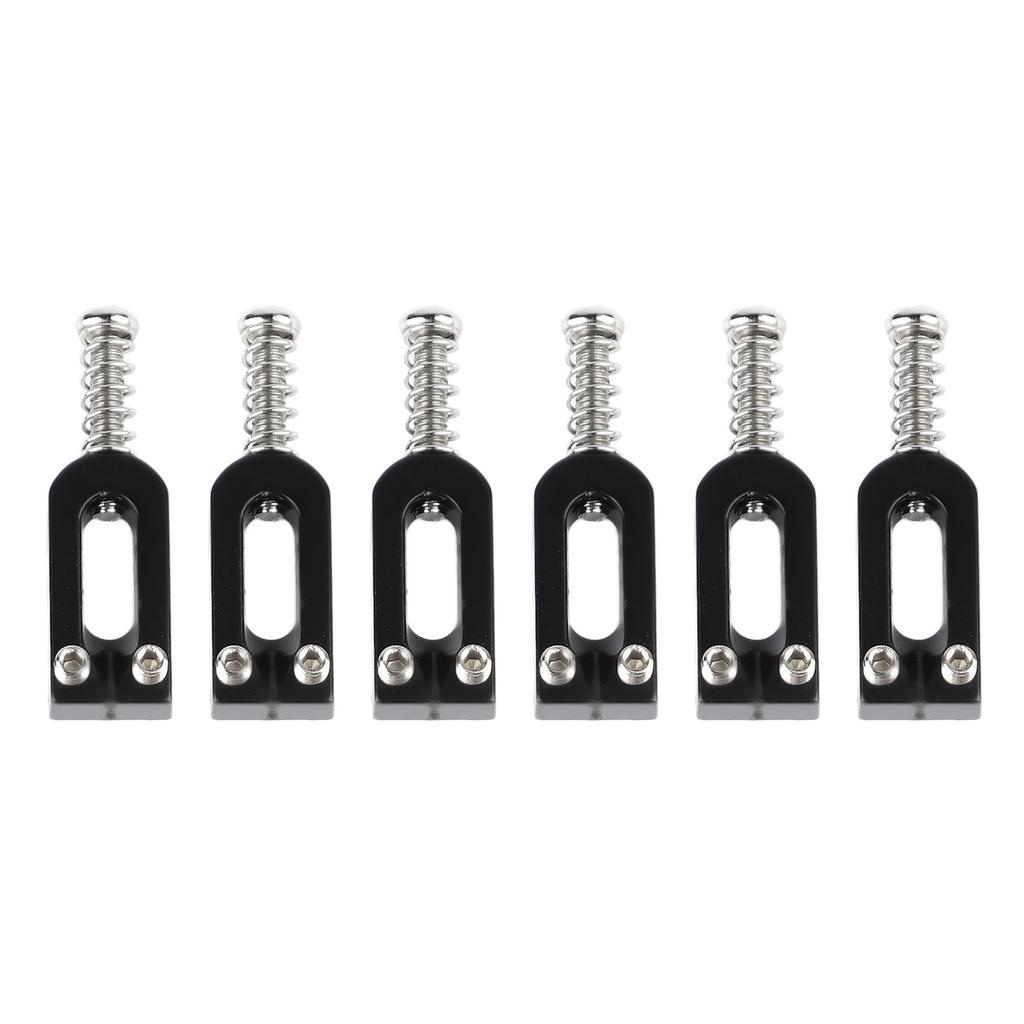 6Pcs Electric Guitar Tremolo Bridge Saddle U Shaped String Tuning Screw Saddle Accessory Black