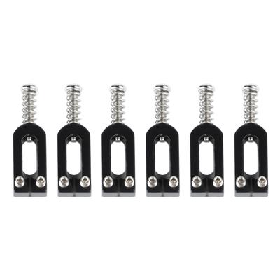6 Stück E-Gitarren Tremolo Brücke Sattel U-förmig Saitenstimm-Schraube Sattel Zubehör Schwarz
