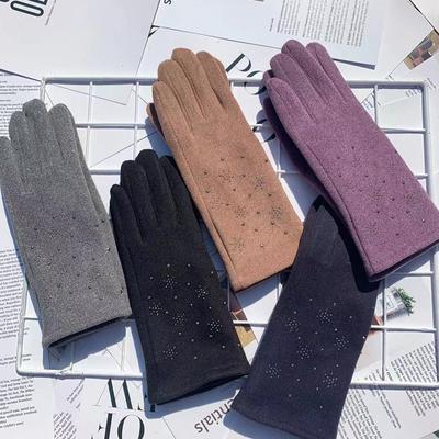 Modische Thermohandschuhe mit Pflaumenblütenmuster, Touchscreen-fähige Thermohandschuhe für Damen