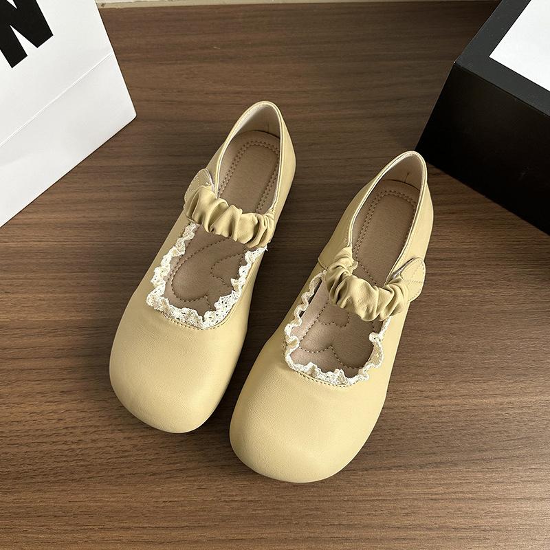 Mary Jane shoes spring and summer 2025 new versatile shallow mouth flat bottom with skirt single shoes women's four seasons