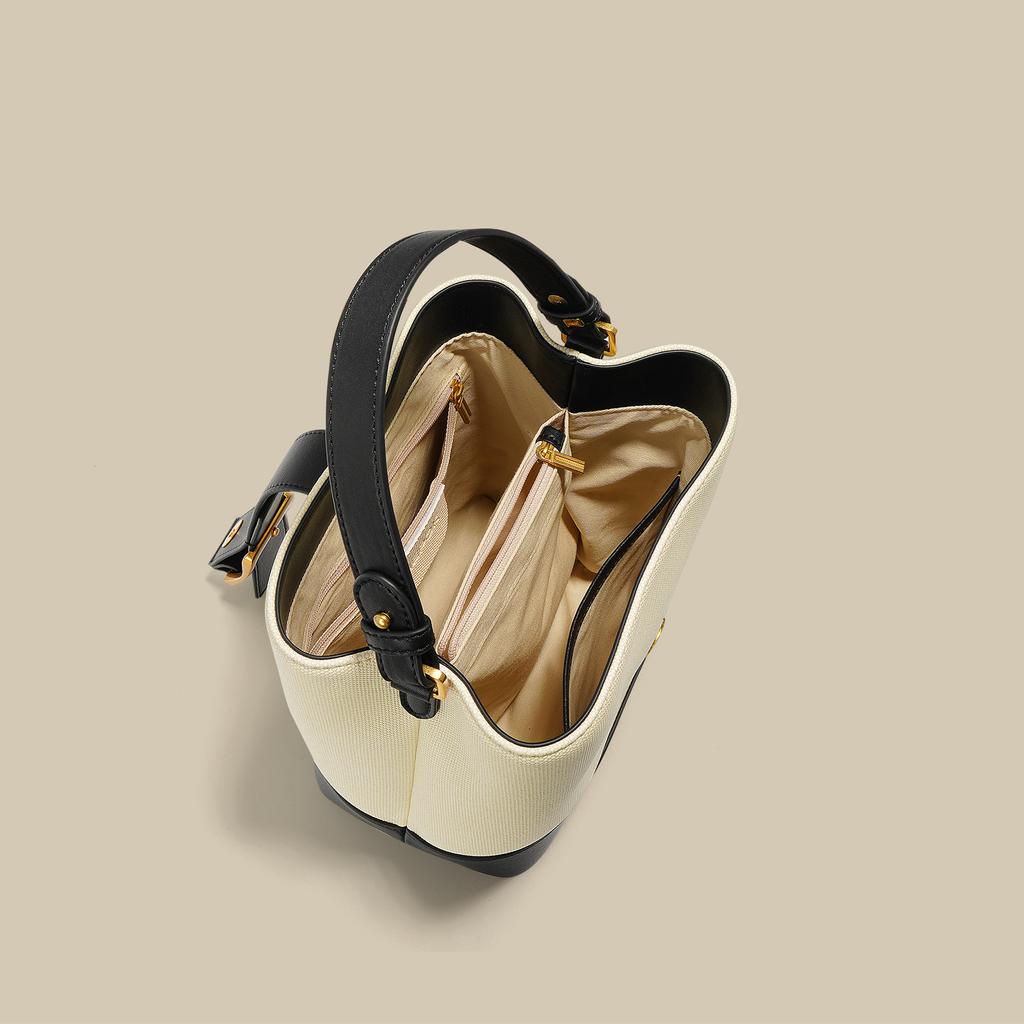 Soft and Glutinous Bucket Bag Large Capacity Commuting Bag Niche Casual One-shoulder Leather Women's Bag