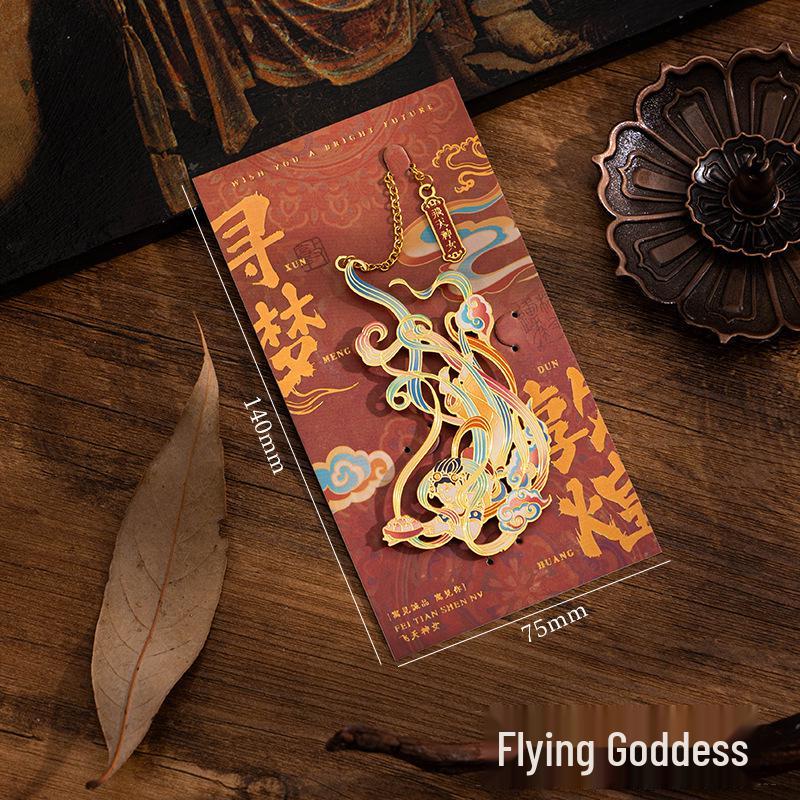 Dunhuang Murals Mogao Grottoes Apsaras Metal Cutout Pendant Bookmark - Classical Chinese Style by Palace Museum
