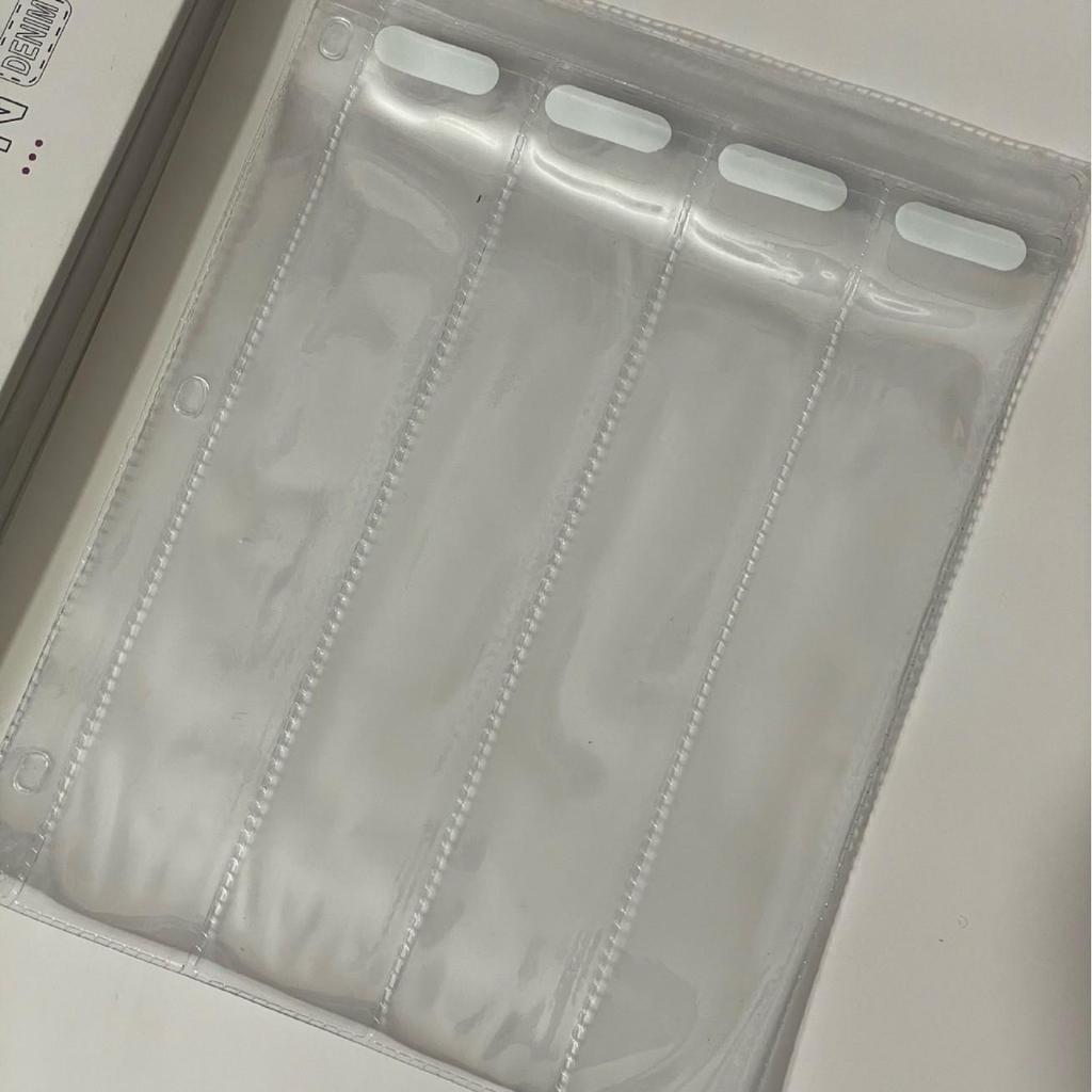 Zippered 4-Compartment PVC Notions Bag - White