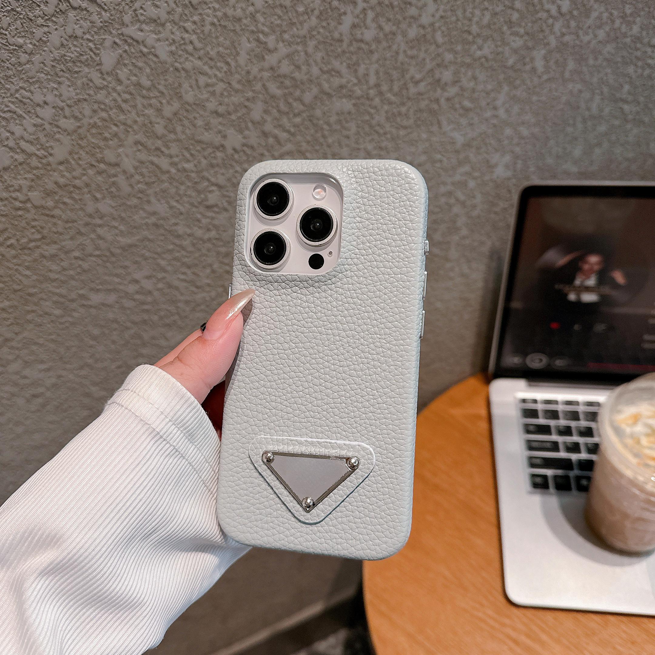 

Розкішний новий шкіряний чохол для телефону, який підходить для IPhone 16 15 14 13 12 Pro Max, блискуча та блискуча шкіряна протиударна задня кришка iphone 16promax сірий колір