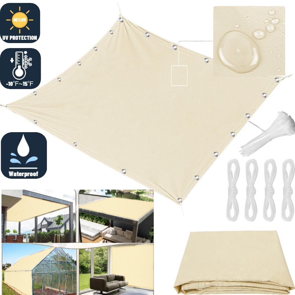 5Mx4M/3M/2M Waterproof Sun Shade Sail with Grommets Rectangle Garden Patio Pergola Cover For Outdoor Camp Tent Shelter