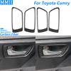 For Toyota Camry 2015 2016 2017 Carbon Fiber Inner Door Handle Frame Panel Decorative Cover Car Interior Accessories Sticker