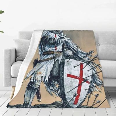 Coperta di Flanella Templare Qualità Calda Scudo da Battaglia Cattolicesimo Biancheria da Letto Plaid Viaggio Sedia Divano Letto Motivo Copriletto