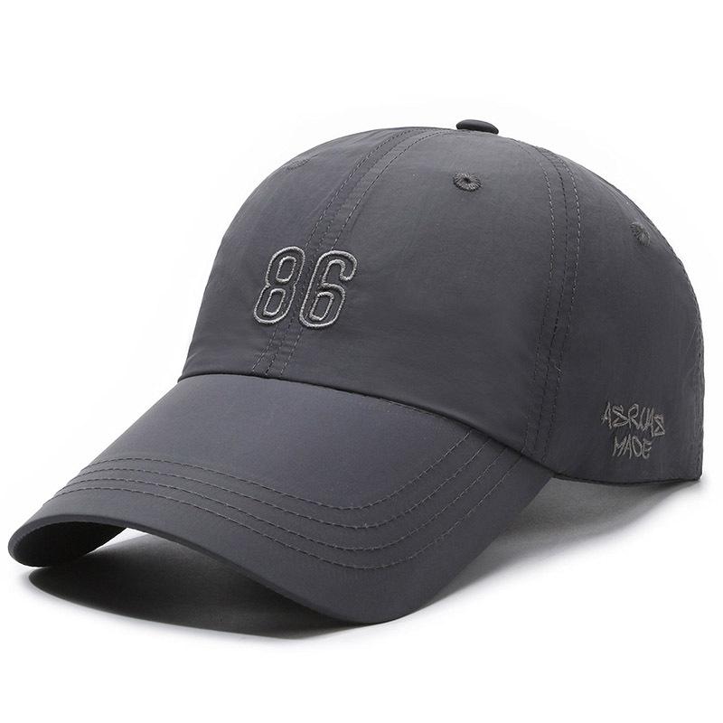 Summer Quick-Dry Breathable Mesh Embroidered Sun-Protective 6-Panel Adjustable Baseball Cap Visor Alphanumeric Text for Running
