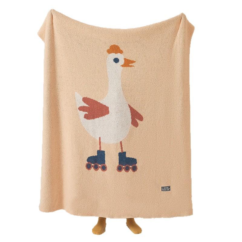 Ruijing Little Goose Knit Blanket - Multi-purpose Decorative Blanket for Office, Nap, and Sofa.