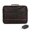 Bureau Briefcase Pack for 16" Laptop + 800dpi USB Mouse - Interior Padded - 2 Compartments and Exterior Pocket - Black Color-BUREAUKIT