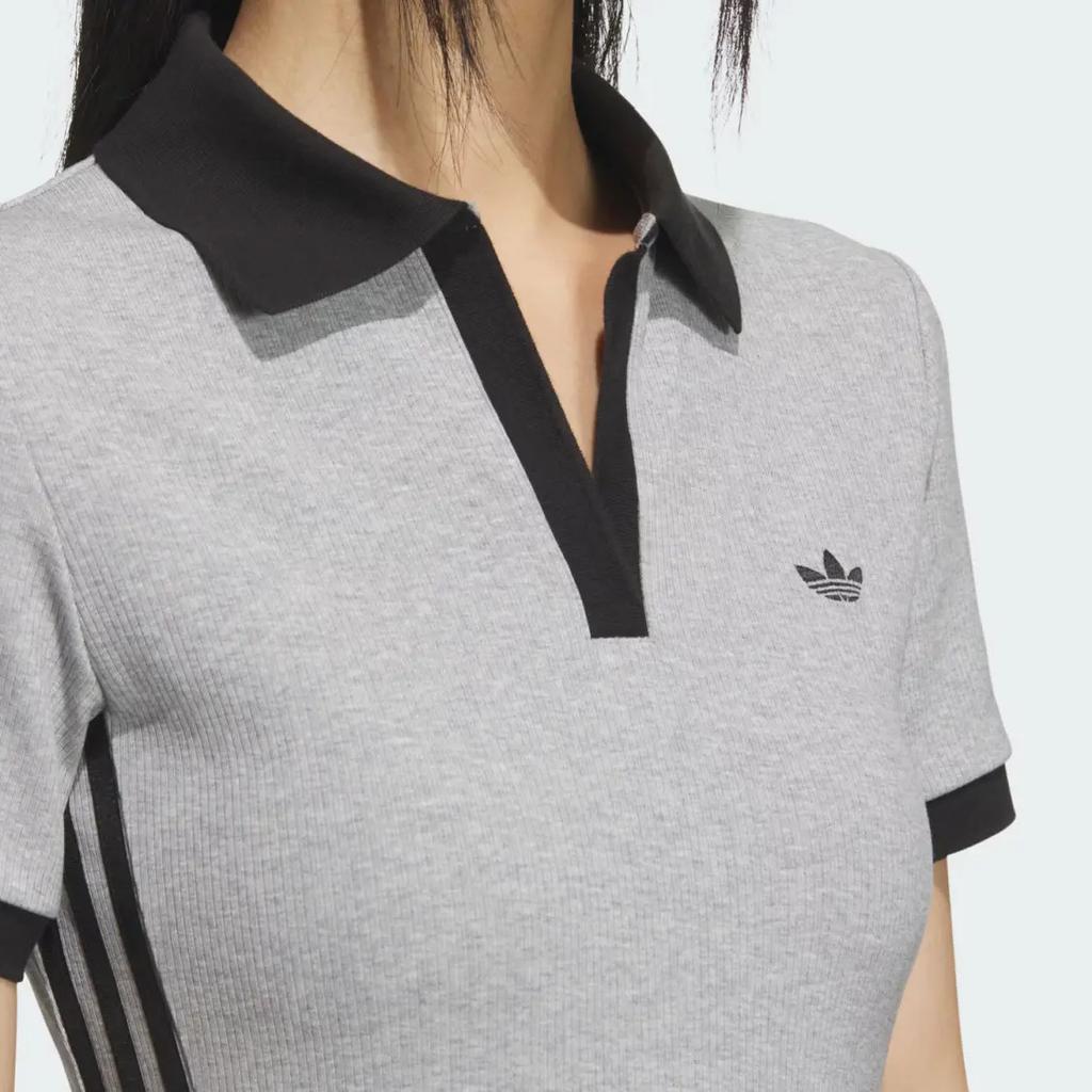 adidas Originals Simple Short-Sleeved Dress for Women, Gray