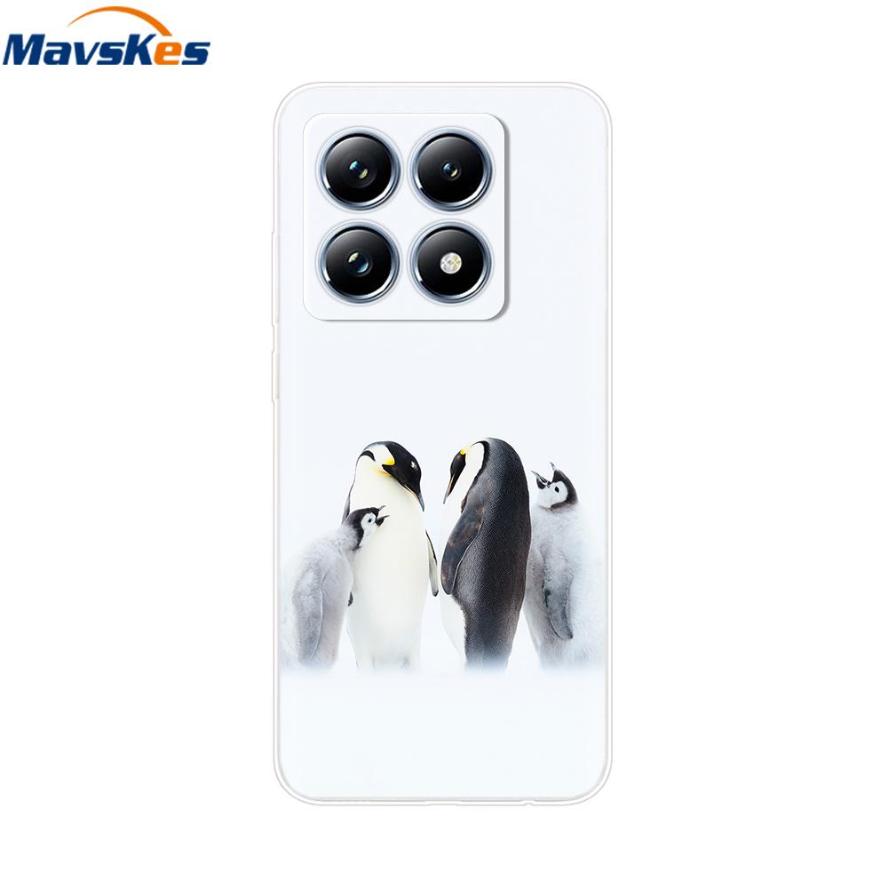 For Xiaomi 14T 5G Case Cute Soft Transparent TPU Painted Silicone Cover For Xiaomi 14T Pro 5G 2024 Mi14T Phone Cases Coque Funda