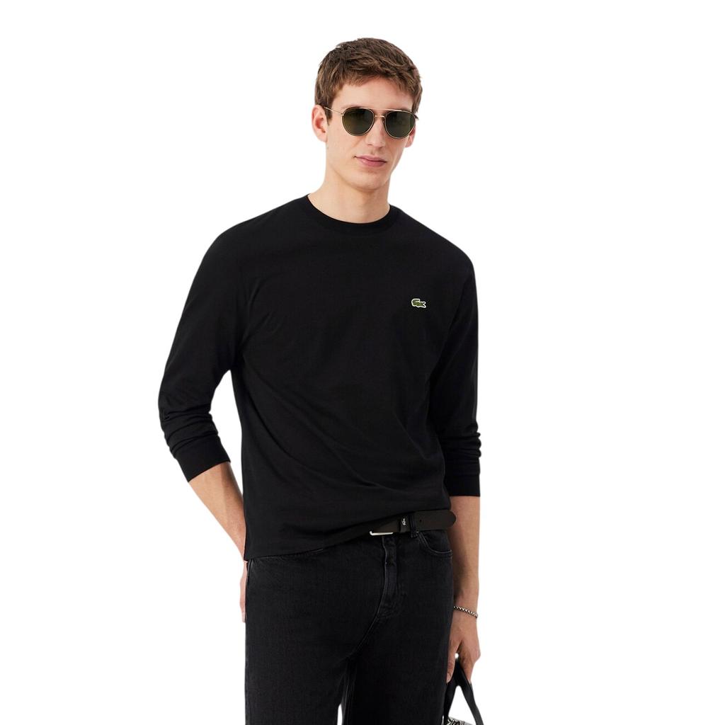 Lacoste Mens Crocodile Print Cotton Regular Long-Sleeved T-Shirt