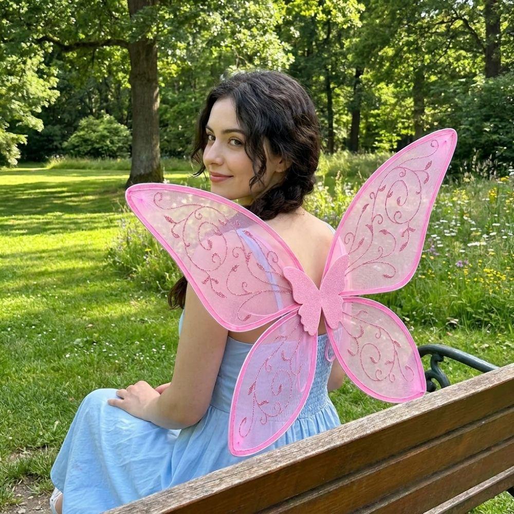 Sparkle Butterfly Princess Wings Organza Kids Party Wings Creative Costume Wings Christmas Gift