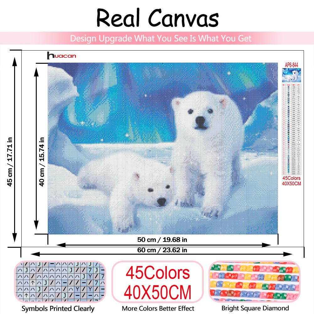 Full Square/round Diamond Painting Embroidery Polar Bear Home Decor Mosaic Cross Stitch Arctic Animal Wall Sticker