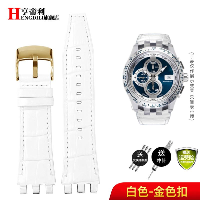 22mm Wrist Band For Swatch SVG Watch Strap SVGK403 SVGK402 SVGB400 Cowhide Leather Watchband Men Bracelet Accessories with Tool