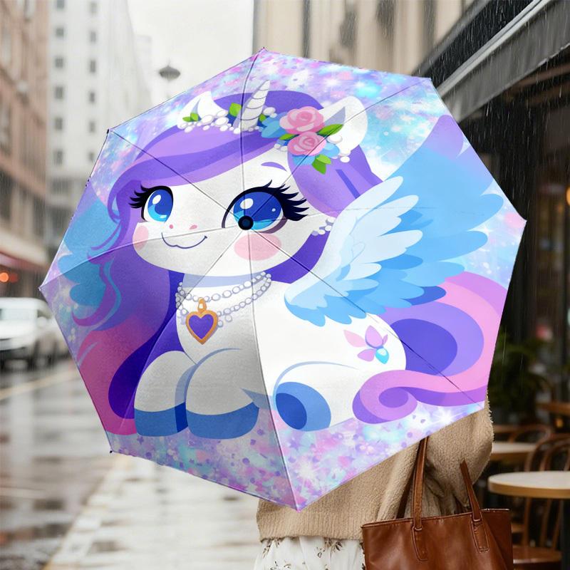 1pc Unicorn Fantasy Pattern Umbrella Design Automatic Opening and Closing Umbrella, High-quality Travel Umbrella,  c1128268