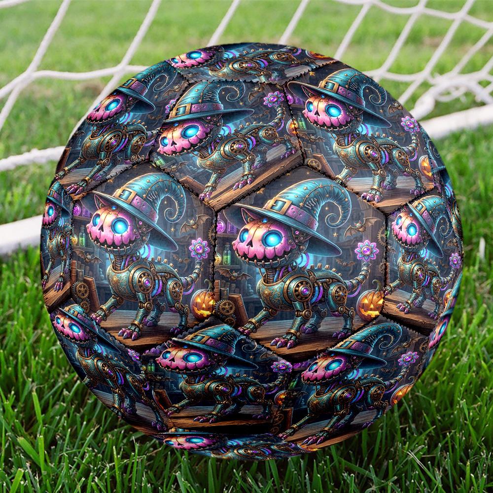 1pc Steampunk Pumpkin Cat Size 5 Soccer Ball Professional Lightweight Durable Match Training Football Indoor &Outdoor Sports BallTraining Ball Y33