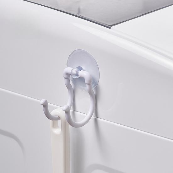 Přísavkový háček 2-háčkový věšák na ručníky Bezděrový nástěnný háček Koupelnový kuchyňský háček na oblečení Ručníky Župany Lufu