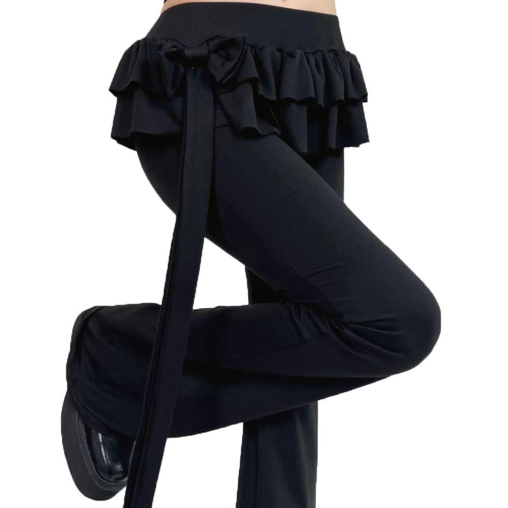 Y2k Apron Skirt Flared Pants Low Waist Bell-bottom Trousers Fashion Casual Pants for Women  Ladies