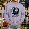 Men's Halloween Printed Long Sleeve T-Shirt Unisex Crewneck Casual Sports Top