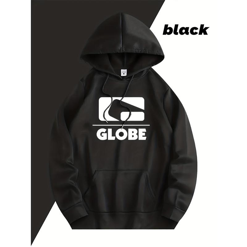 

Men s Pullover Hoodie Sweatshirt, Loose Fit, Polyester Casual Hooded Sweatshirt with Ribbed Cuffs XXL чорний