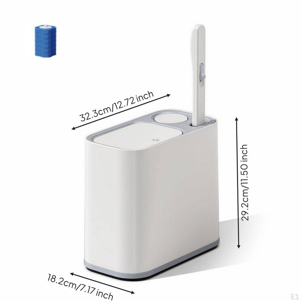 Trash Can with Lid and Brush Bin Toilet Compact for Restroom Tg5620 6 Heads