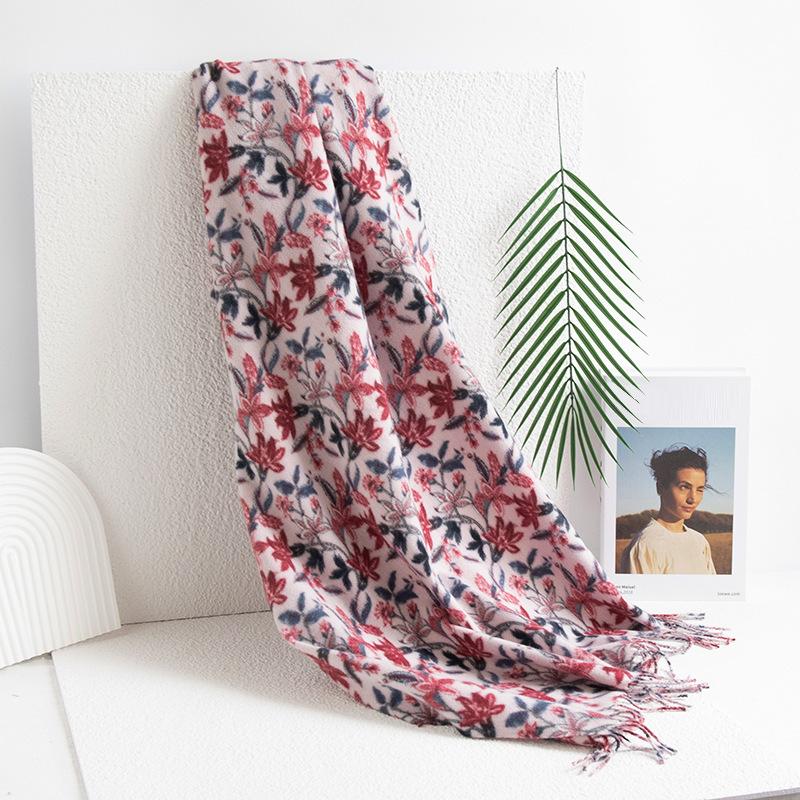 New Soft and Warm Imitation Cashmere Vine Printed Tassel Scarf High End Women's Scarf Shawl